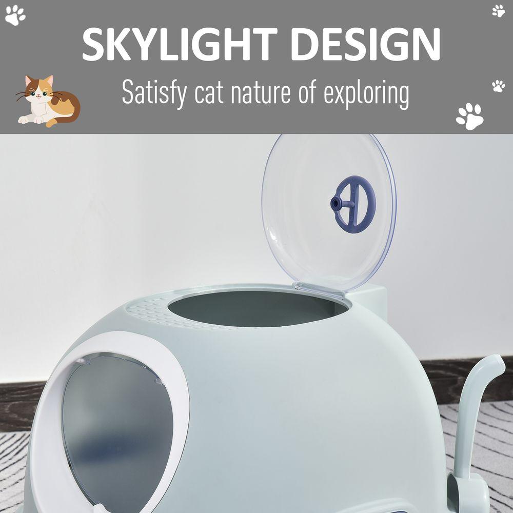 Cat Litter Box Enclosure with Removable Tray Scoop and Skylight - Home Inspired Gifts