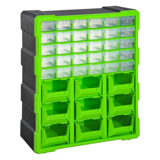 DIY Storage Organiser Unit with 39 Drawers Wall Mountable - Green - Home Inspired Gifts