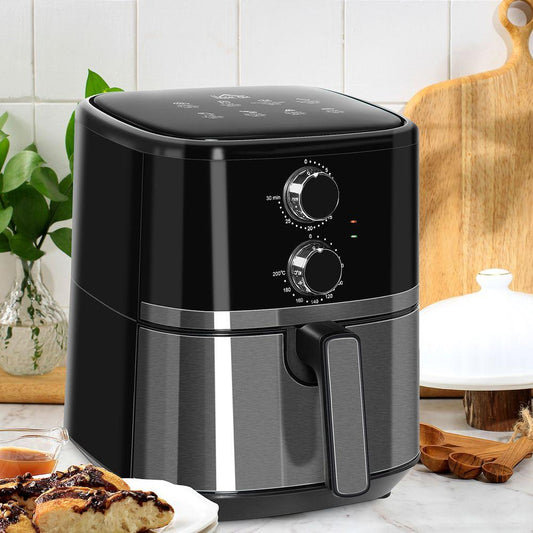 4.5L Air Fryer Oven with Rapid Air Circulation Timer 1500W - Black - Home Inspired Gifts