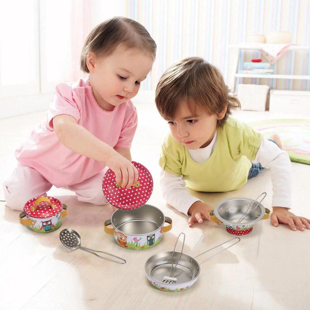 10pcs Animals Metal Kitchenware Set with Carry Case Toy for Role Play - Home Inspired Gifts