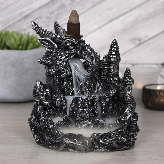 Silver Dragon Colour Changing Backflow Incense Burner With Light - Home Inspired Gifts