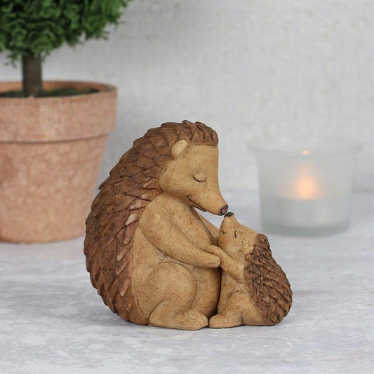Happy Hoglet Mother and Baby Hedgehog Animal Ornament